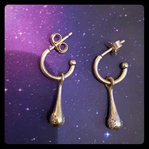 Pandora silver and crystal dangle earrings
